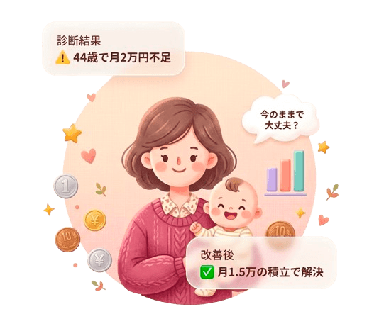 シングルマザーと子どものイラスト